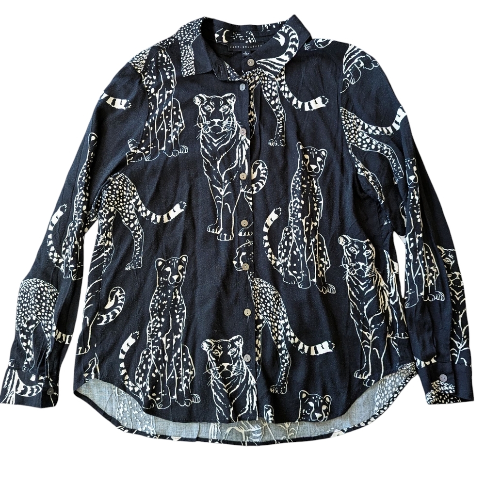 Cheetah & Tiger Button Up Blouse